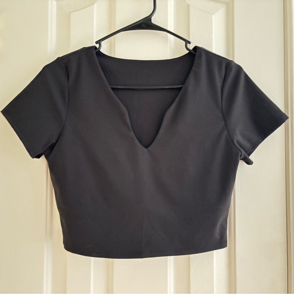 Classic Black V-Neck Women's Top